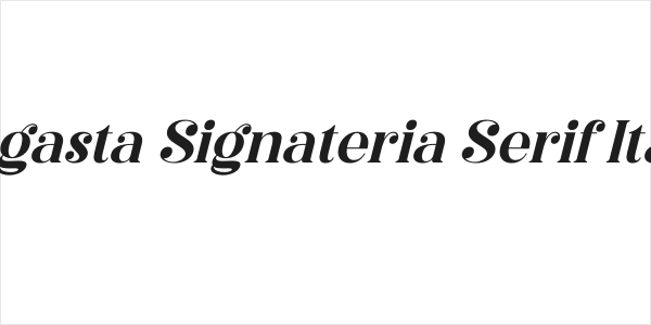 Megasta Signateria Serif Italic Logo