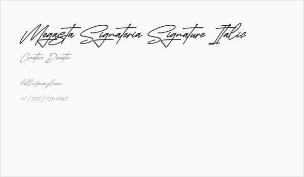 Megasta Signateria Signature Italic Business Card