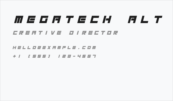 Megatech Alt Bold Italic Business Card