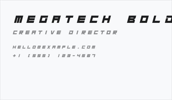 Megatech Bold Italic Business Card