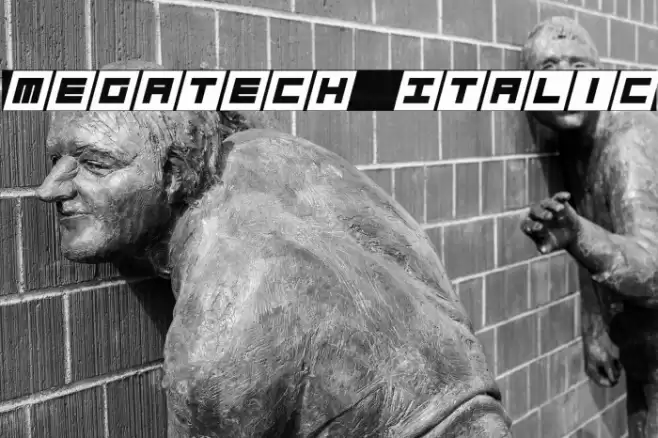 Megatech Italic Font examples