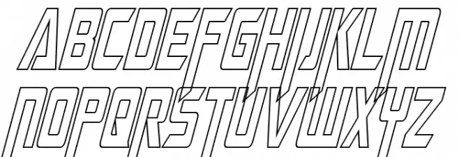 Megatron Condensed Hollow Italic Schriftart Groß