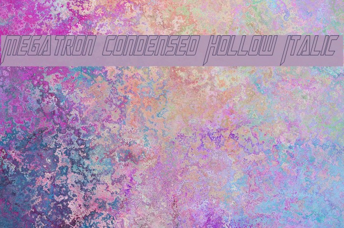 Megatron Condensed Hollow Italic Font examples