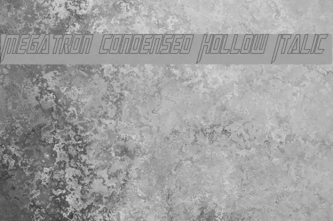 Megatron Condensed Hollow Italic  examples