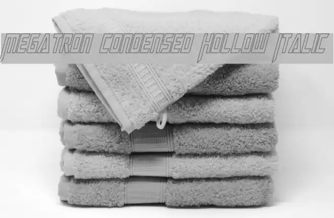 Megatron Condensed Hollow Italic  examples