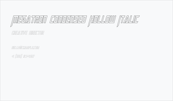 Megatron Condensed Hollow Italic Business Card
