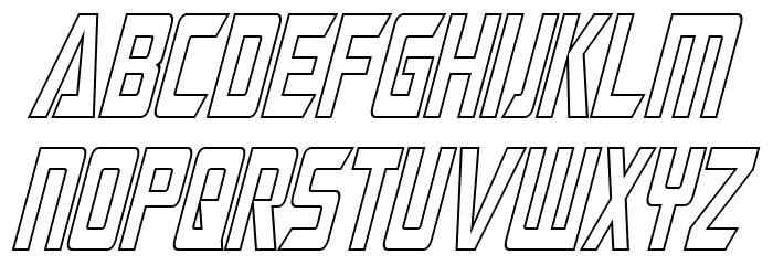 Megatron Condensed Hollow Italic Font LOWERCASE