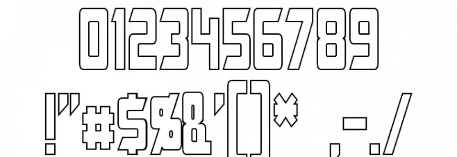 Megatron Condensed Hollow Font OTHER CHARS