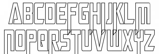 Megatron Condensed Hollow Schriftart Groß