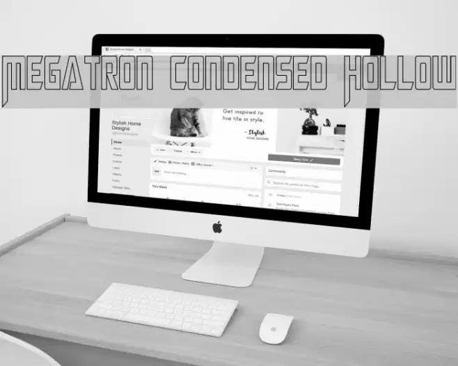 Megatron Condensed Hollow Font examples