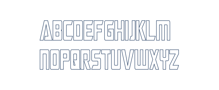 Megatron Condensed Hollow Lowercase