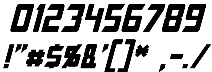 Megatron Condensed Italic Font OTHER CHARS