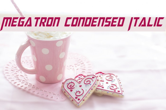 Megatron Condensed Italic Font examples