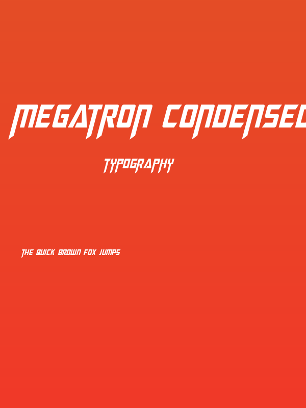 Megatron Condensed Italic Poster