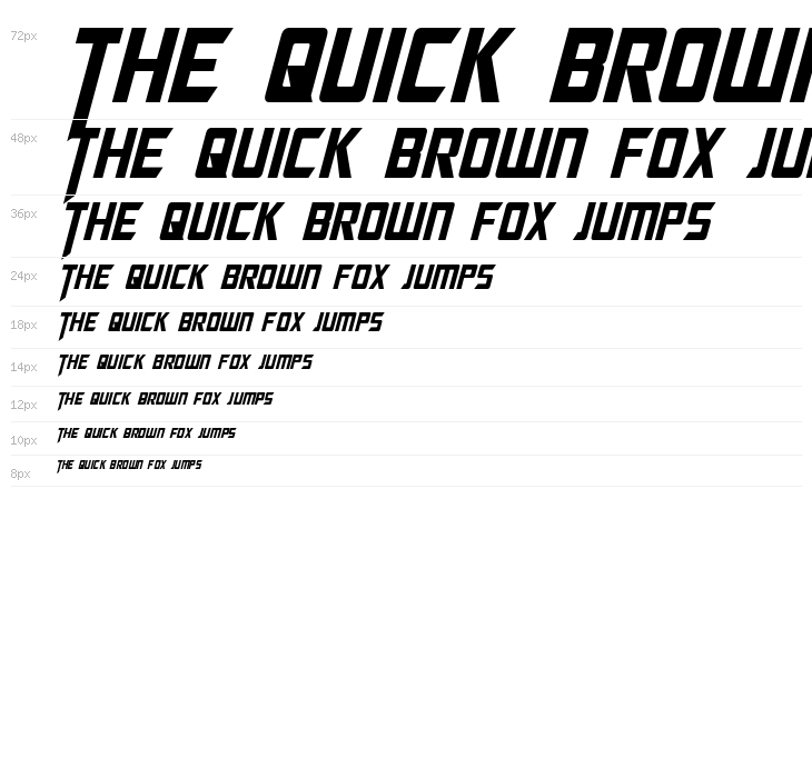 Megatron Condensed Italic Waterfall