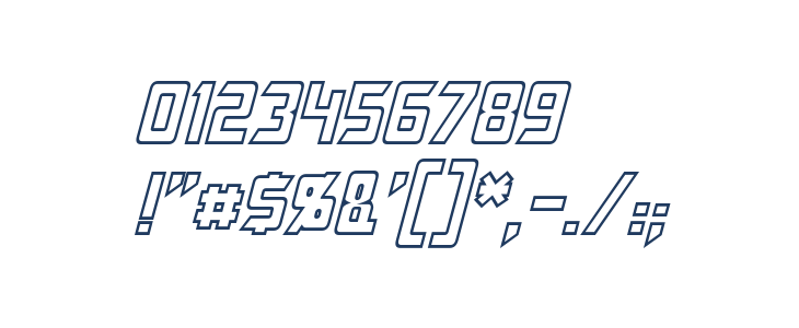 Megatron Hollow Condensed Italic Other Characters