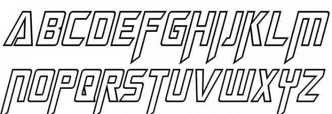 Megatron Hollow Condensed Italic Шрифта ВЕРХНИЙ