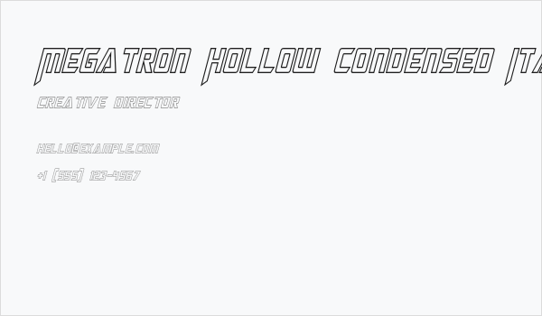 Megatron Hollow Condensed Italic Business Card