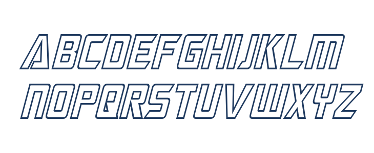 Megatron Hollow Condensed Italic Lowercase