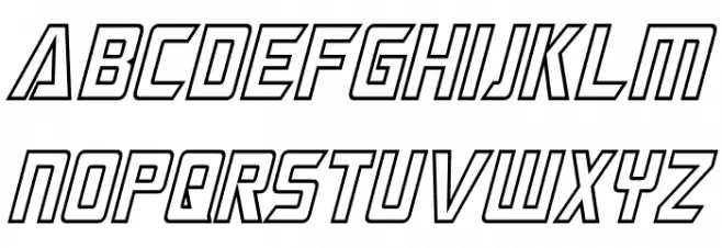Megatron Hollow Condensed Italic خط أحرف صغيرة
