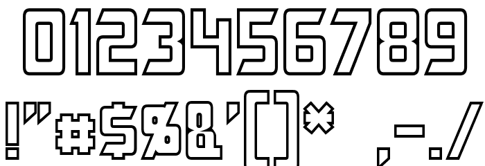 Megatron Hollow Condensed Font OTHER CHARS