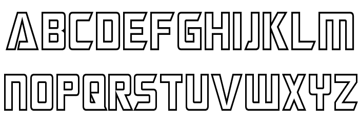 Megatron Hollow Condensed Font LOWERCASE
