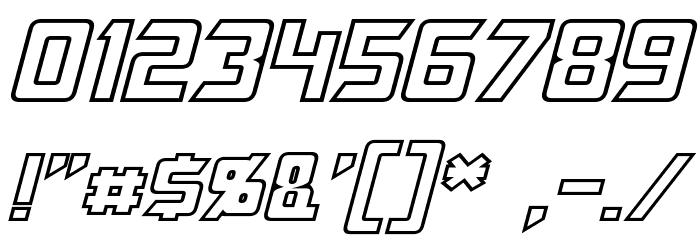 Megatron Hollow Italic Font OTHER CHARS
