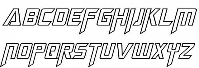 Megatron Hollow Italic Polices MAJUSCULES