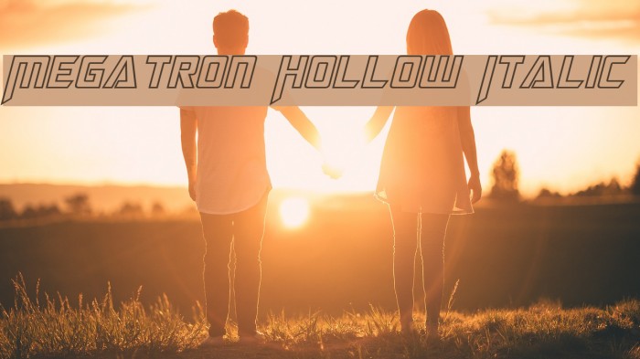 Megatron Hollow Italic Font examples