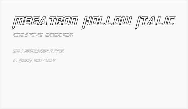 Megatron Hollow Italic Business Card
