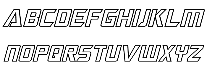 Megatron Hollow Italic Font LOWERCASE