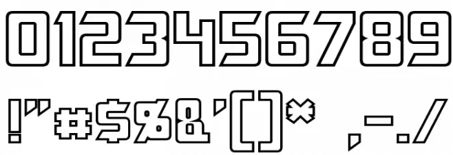 Megatron Hollow Font OTHER CHARS