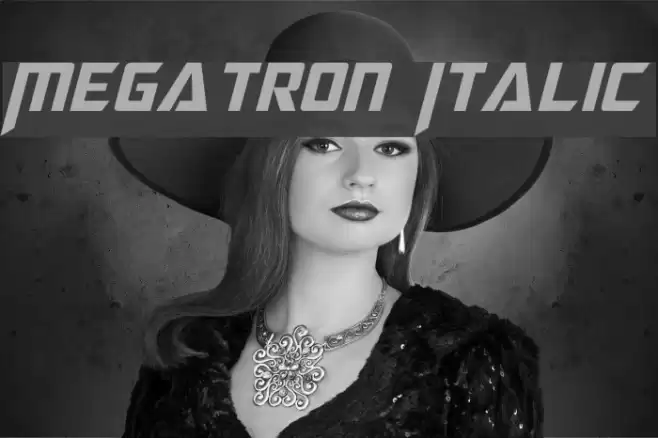 Megatron Italic Font examples