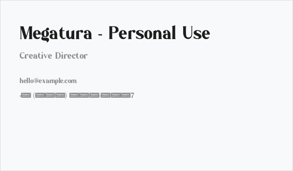 Megatura - Personal Use Business Card