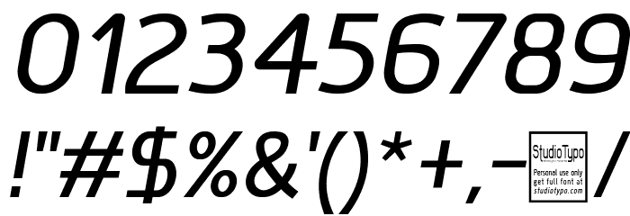 Megi Sans Italic Font OTHER CHARS