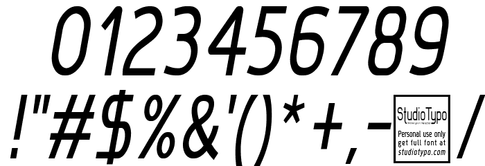 Megi Sans Narrow Italic Font OTHER CHARS