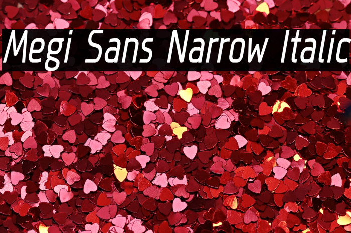 Megi Sans Narrow Italic Font examples