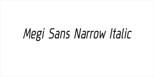 Megi Sans Narrow Italic Logo