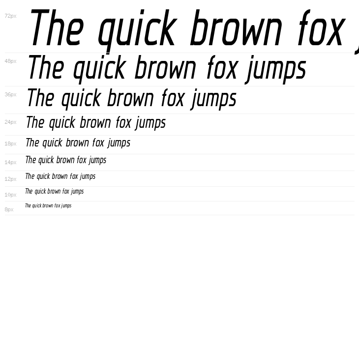 Megi Sans Narrow Italic Waterfall