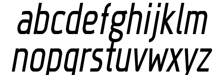 Megi Sans Narrow Italic Font LOWERCASE