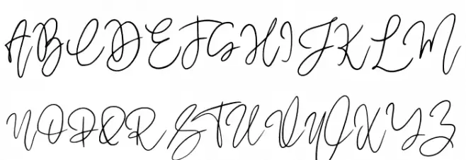 MegidameSignature फ़ॉन्ट अपरकेस