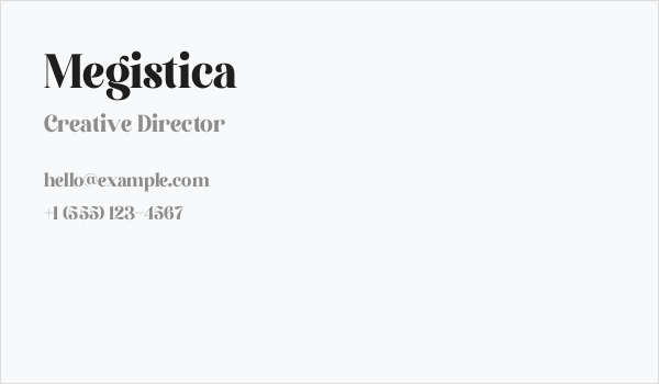 Megistica Business Card