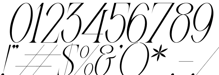 Meglona Italic Font OTHER CHARS