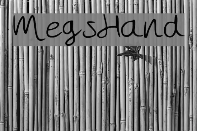 MegsHand Font examples