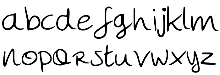 MegsHand Font LOWERCASE