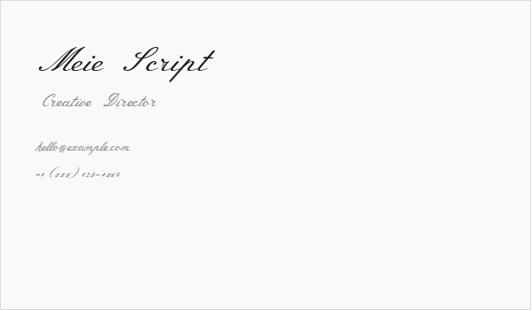 Meie Script Business Card