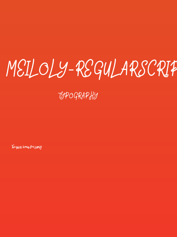 Meiloly-RegularScript Poster