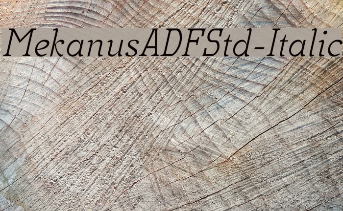 MekanusADFStd-Italic Font examples