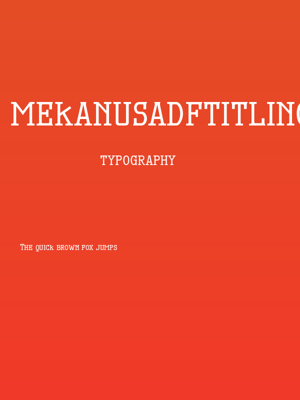MekanusADFTitlingStd-Bold Poster