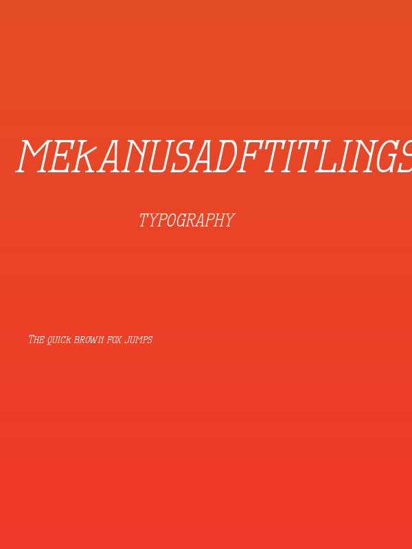 MekanusADFTitlingStd-Italic Poster